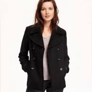 Old Navy - Women's Double Breasted Classic Black Pea Coat in Black
